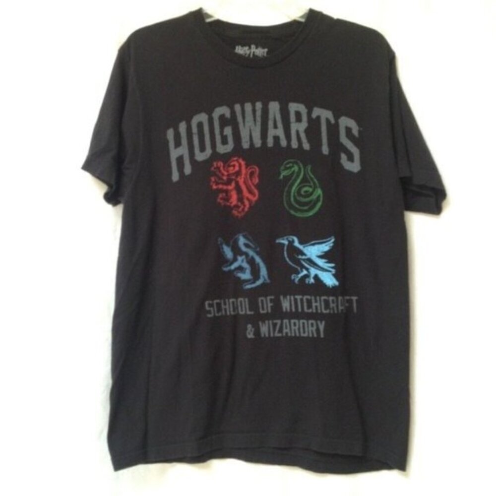 Harry Potter Hogwarts Short Sleeves Top Mens Large Cotton School Summer Travel